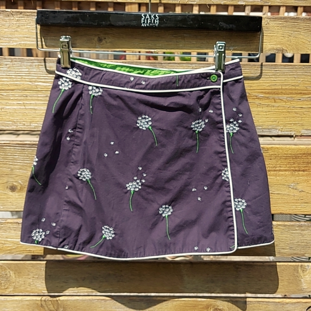 Women's Cotton Reveraible Mini Wrap Skirt